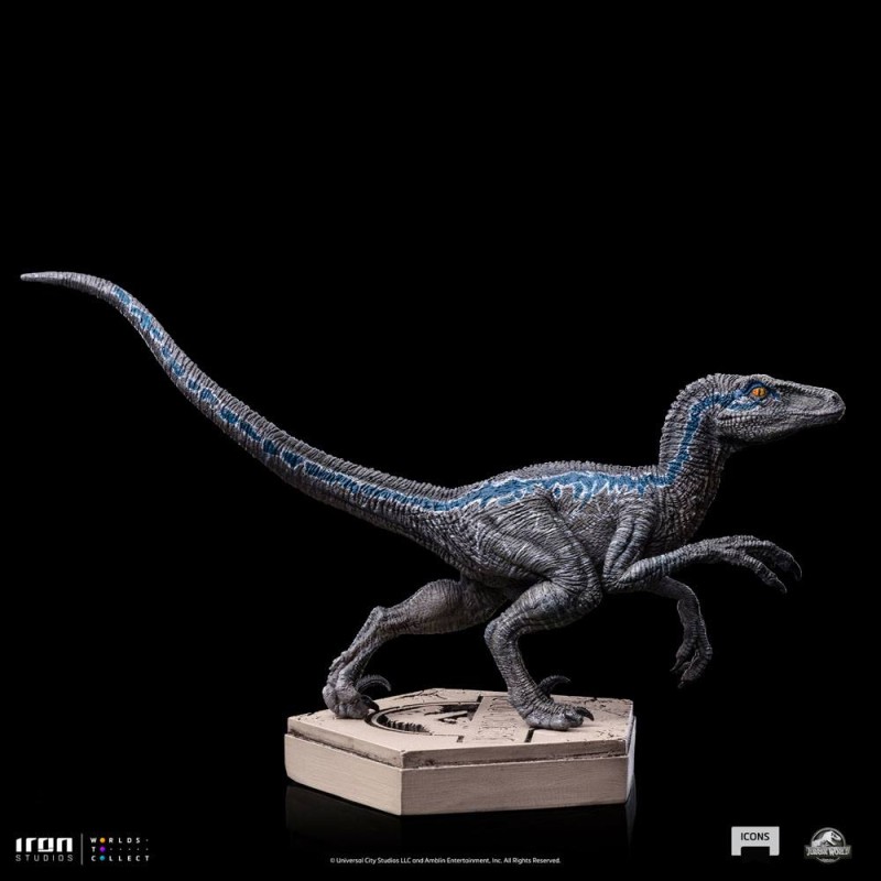 Jurassic World Icons Statue Velociraptor Blue 9 cm | 0618231952045