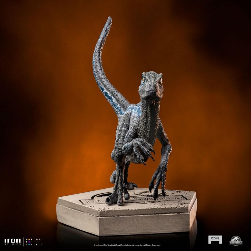 Jurassic World Icons Statue Velociraptor Blue 9 cm | 0618231952045