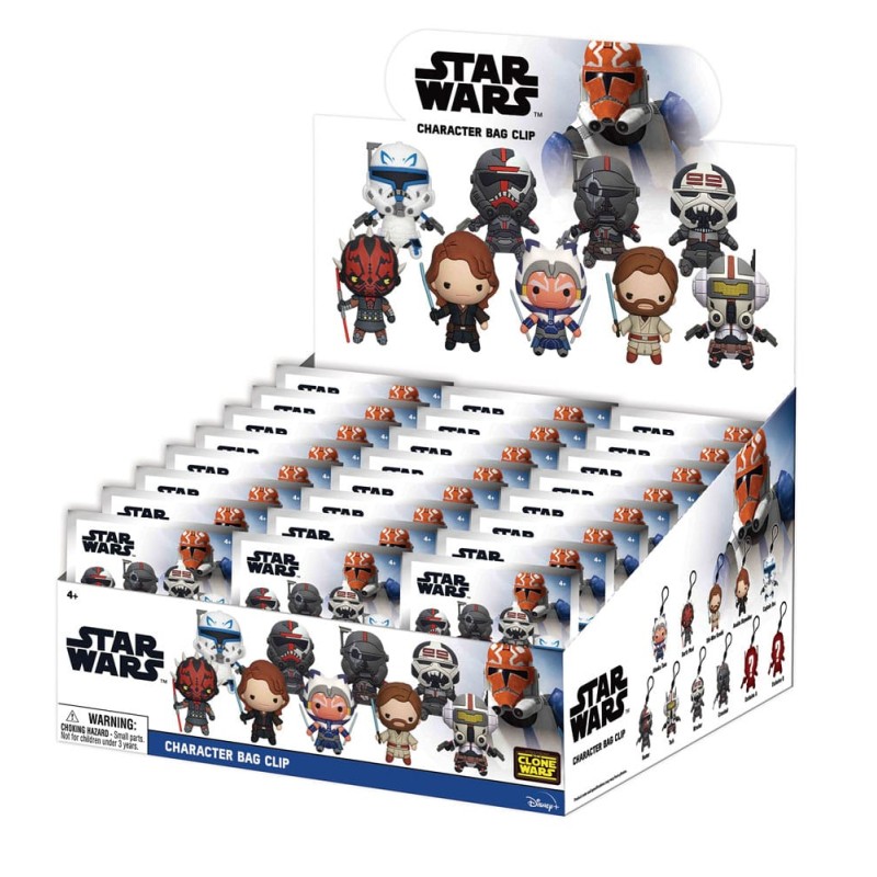 Star Wars Clone Wars 3D PVC Bag Clips  Series 4 Display (24) | 0077764289903
