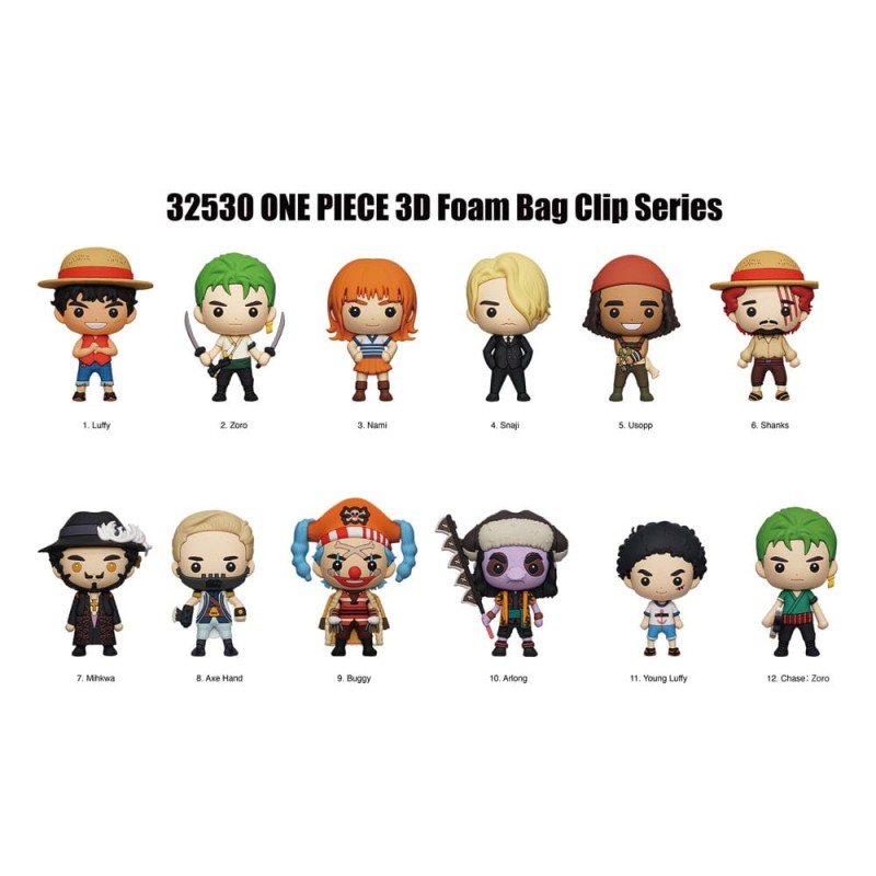 One Piece 3D PVC Bag Clips Netflix Series 1 Display (24) | 0077764325304