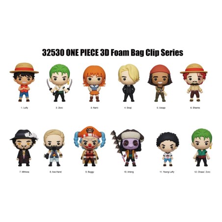 One Piece 3D PVC Bag Clips Netflix Series 1 Display (24) | 0077764325304