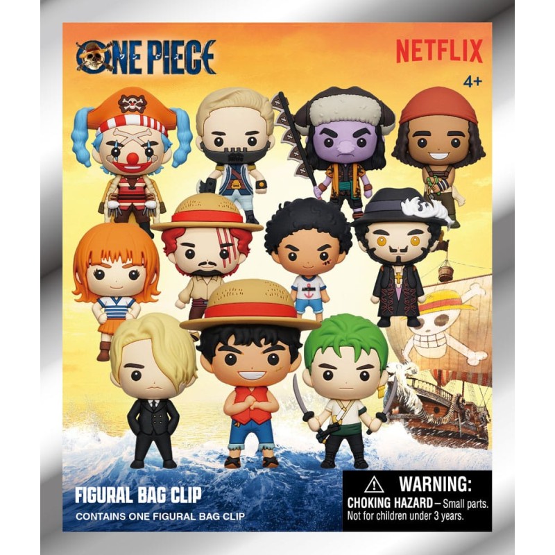 One Piece 3D PVC Bag Clips Netflix Series 1 Display (24) | 0077764325304