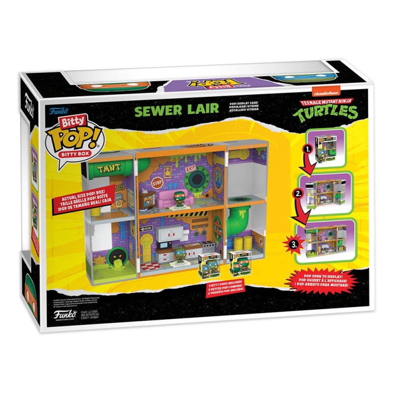 Teenage Mutant Ninja Turtles Bitty POP! Bitty Box Display with 2 Vinyl Figures Sewer Lair | 0889698855372