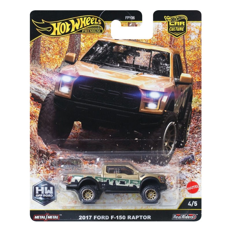 Hot Wheels Premium Car Culture Diecast Vehicle 1/64 2017 Ford F-150 Raptor | 0194735262373