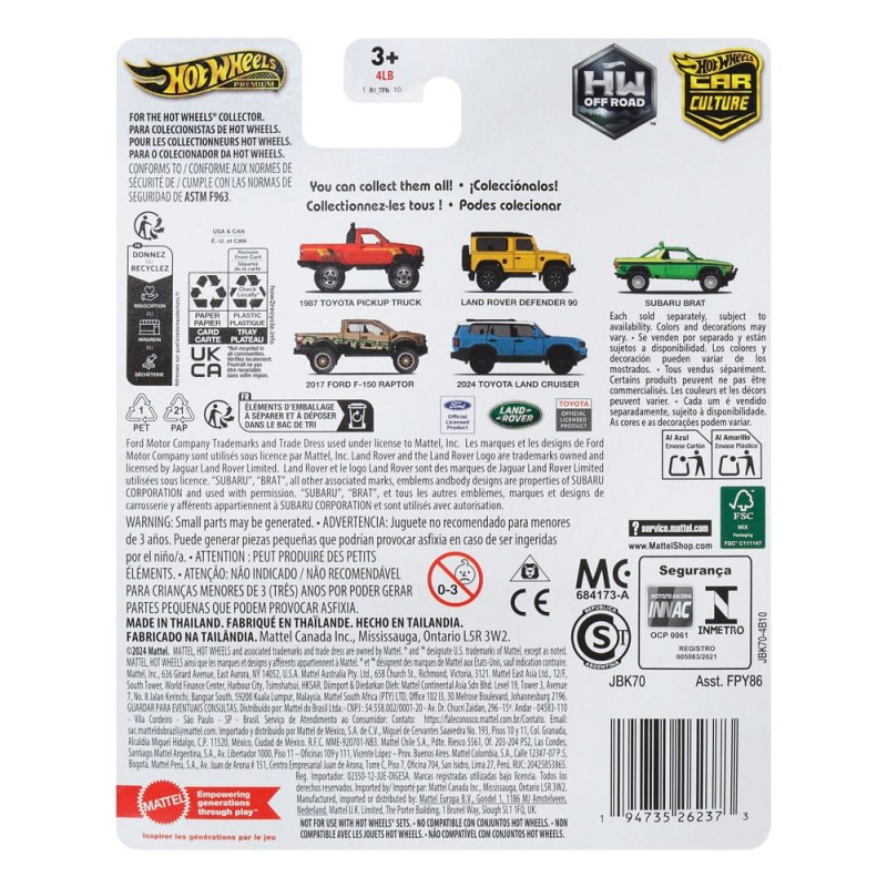 Hot Wheels Premium Car Culture Diecast Vehicle 1/64 2017 Ford F-150 Raptor | 0194735262373