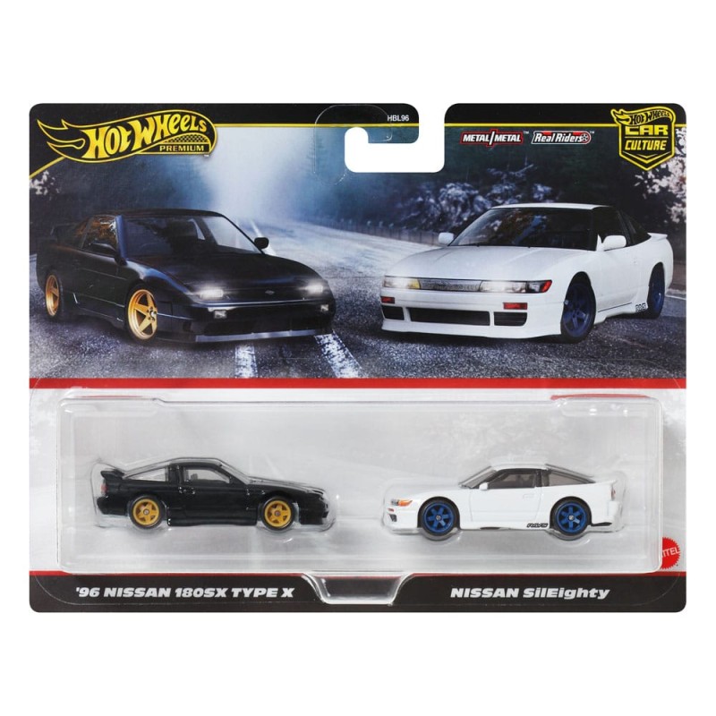 Hot Wheels Premium Car Culture Diecast Vehicle 2-Pack 1/64 '96 Nissan 180SX Type X & Nissan SilEighty | 0194735262632