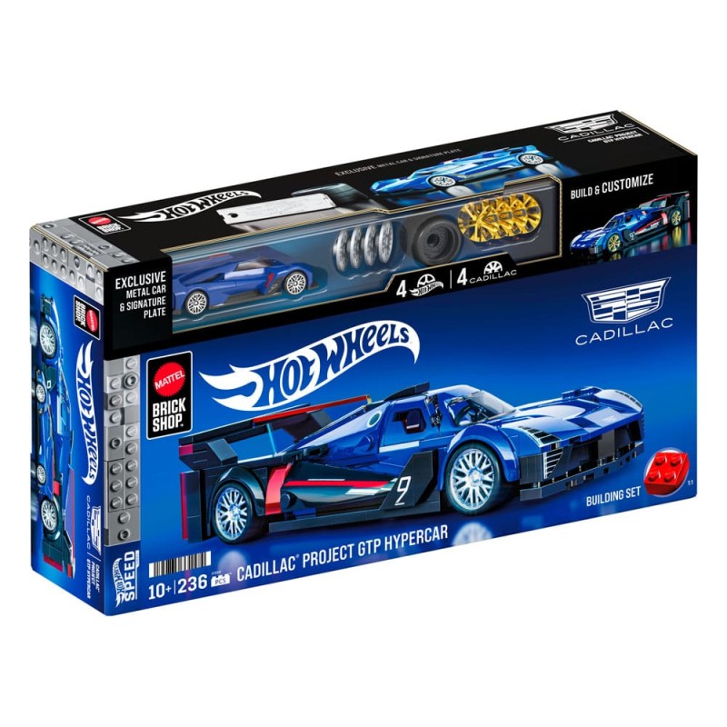 Mattel Brick Shop Hot Wheels Speed Series Building Set 1/32 Cadillac Project GTP Hypercar | 0194735331574