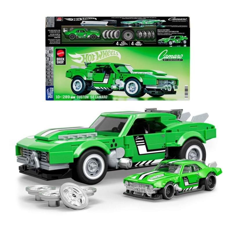 Mattel Brick Shop Hot Wheels Speed Series Building Set 1/32 Custom '68 Camaro | 0194735304837