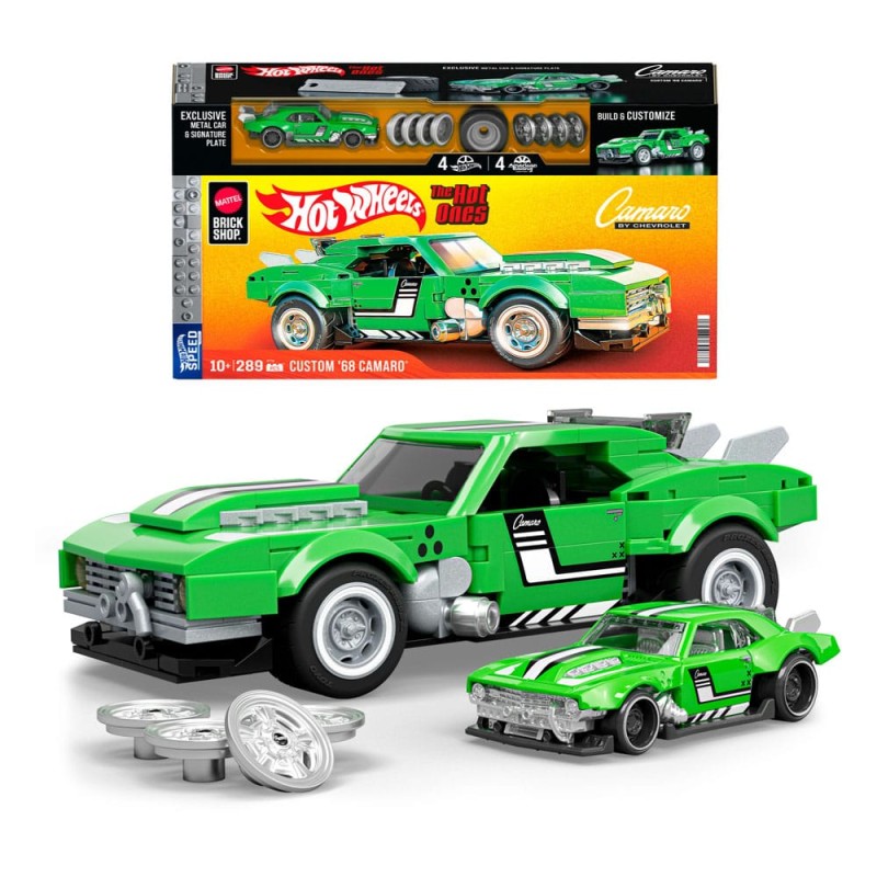 Mattel Brick Shop Hot Wheels Speed Series Building Set 1/32 Custom '68 Camaro | 0194735304837