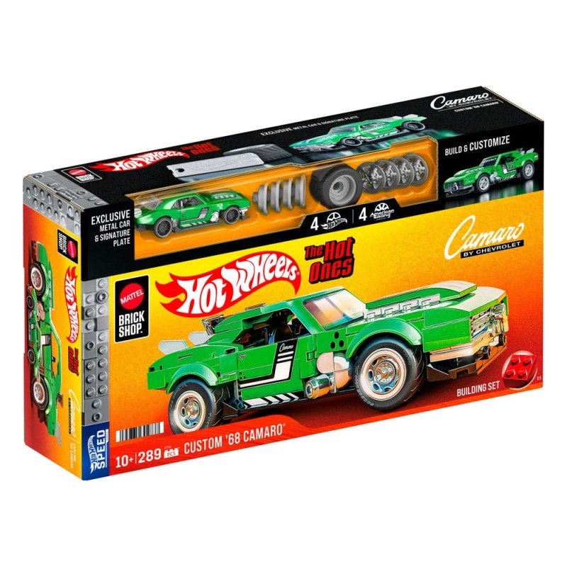 Mattel Brick Shop Hot Wheels Speed Series Building Set 1/32 Custom '68 Camaro | 0194735304837