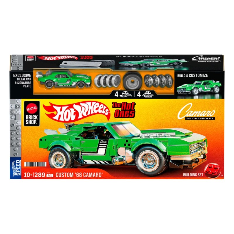 Mattel Brick Shop Hot Wheels Speed Series Building Set 1/32 Custom '68 Camaro | 0194735304837