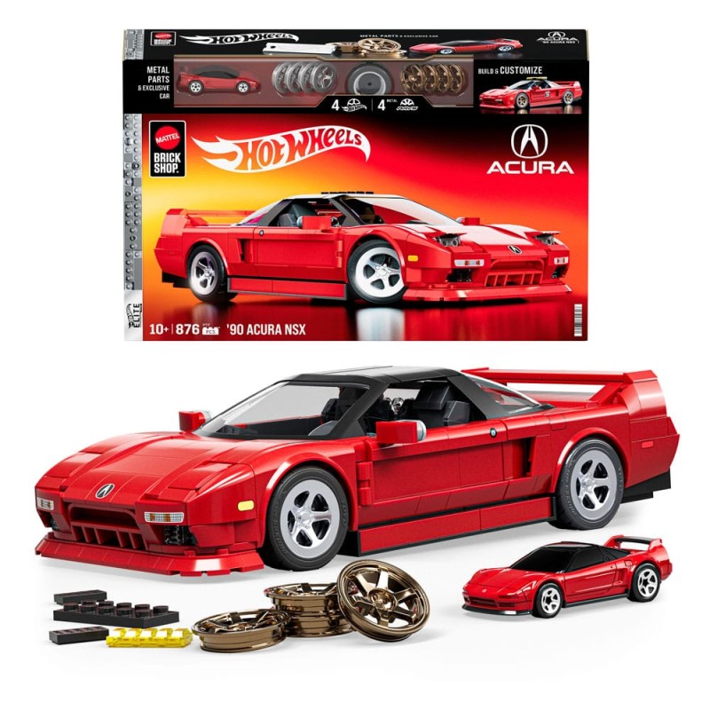 Mattel Brick Shop Hot Wheels Elite Series Building Set 1/16 '90 Acura NSX | 0194735304806