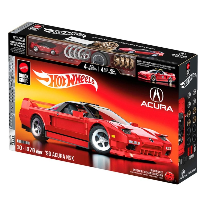 Mattel Brick Shop Hot Wheels Elite Series Building Set 1/16 '90 Acura NSX | 0194735304806