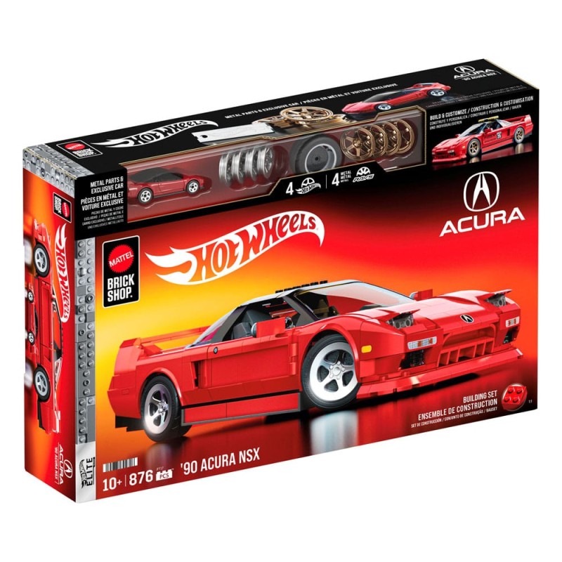 Mattel Brick Shop Hot Wheels Elite Series Building Set 1/16 '90 Acura NSX | 0194735304806