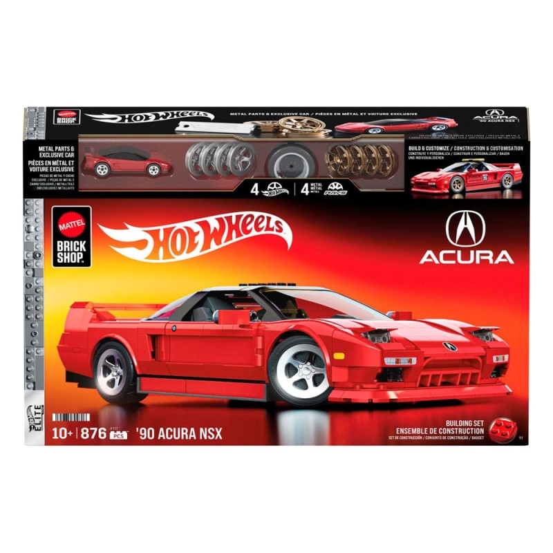 Mattel Brick Shop Hot Wheels Elite Series Building Set 1/16 '90 Acura NSX | 0194735304806
