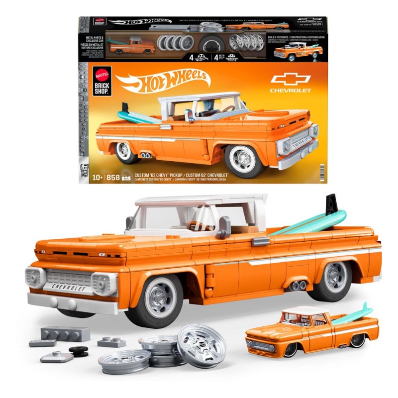 Mattel Brick Shop Hot Wheels Elite Series Building Set 1/16 Custom '62 Chevy Pickup | 0194735304820