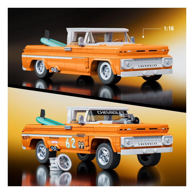 Mattel Brick Shop Hot Wheels Elite Series Building Set 1/16 Custom '62 Chevy Pickup | 0194735304820