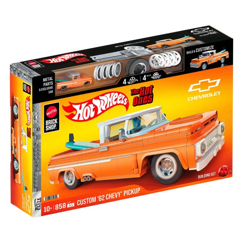 Mattel Brick Shop Hot Wheels Elite Series Building Set 1/16 Custom '62 Chevy Pickup | 0194735304820