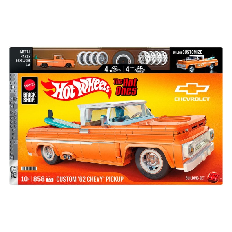 Mattel Brick Shop Hot Wheels Elite Series Building Set 1/16 Custom '62 Chevy Pickup | 0194735304820