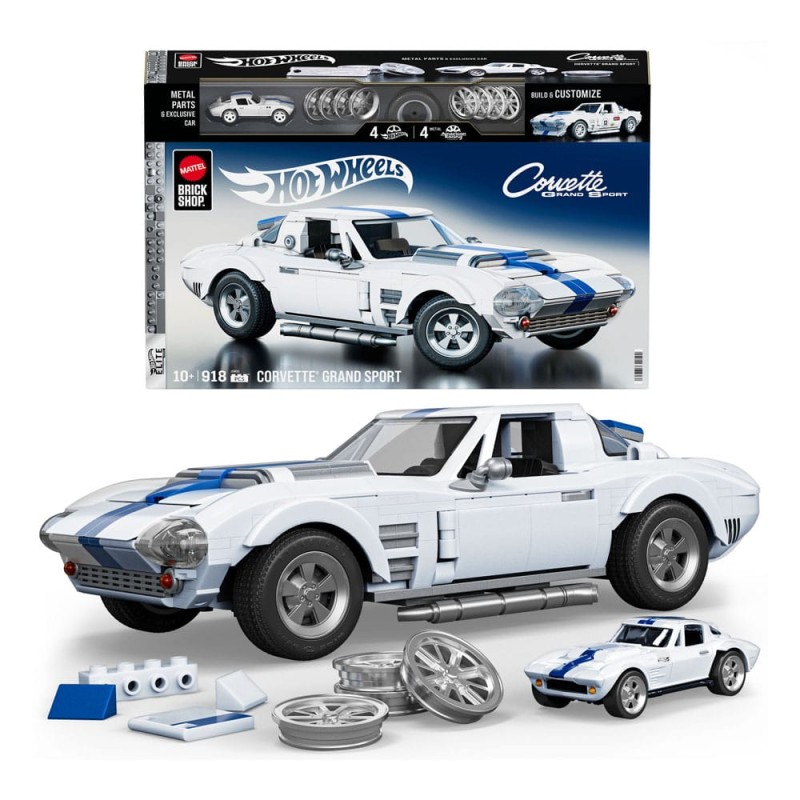 Mattel Brick Shop Hot Wheels Elite Series Building Set 1/16 Corvette Grand Sport | 0194735320592