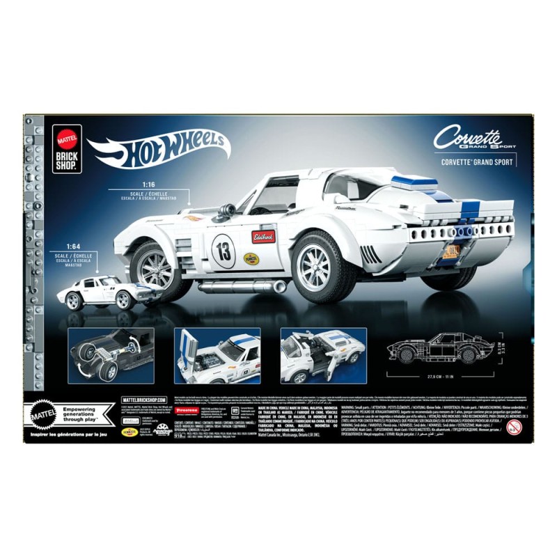 Mattel Brick Shop Hot Wheels Elite Series Building Set 1/16 Corvette Grand Sport | 0194735320592