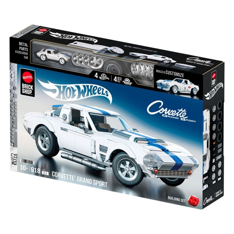 Mattel Brick Shop Hot Wheels Elite Series Building Set 1/16 Corvette Grand Sport | 0194735320592