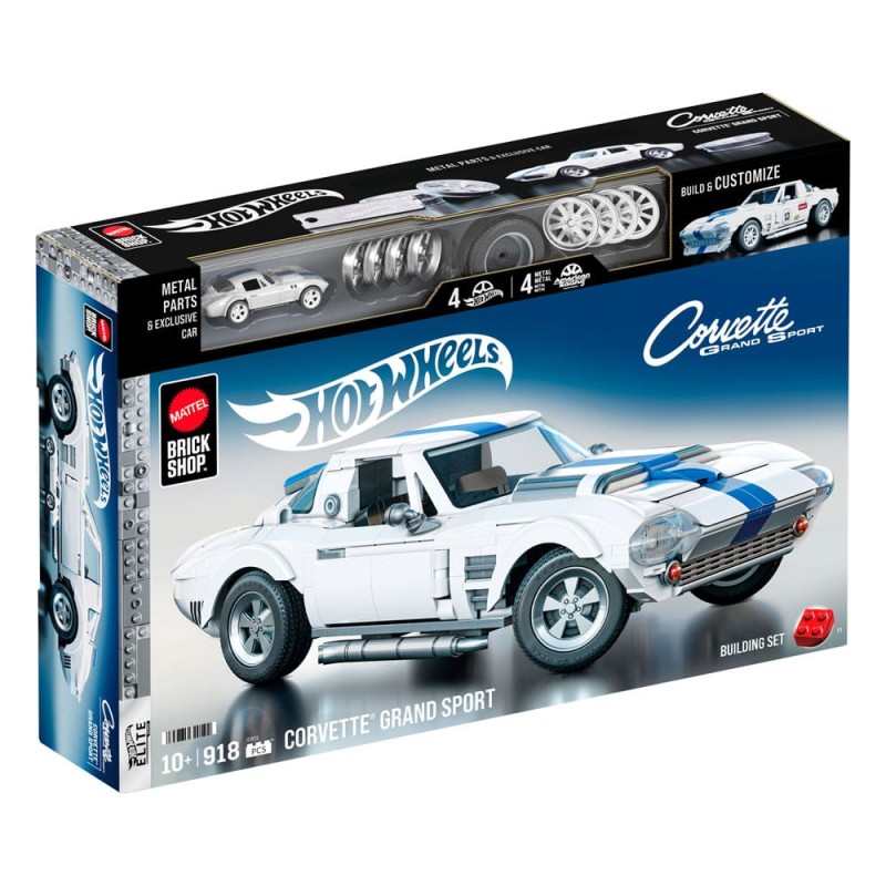 Mattel Brick Shop Hot Wheels Elite Series Building Set 1/16 Corvette Grand Sport | 0194735320592
