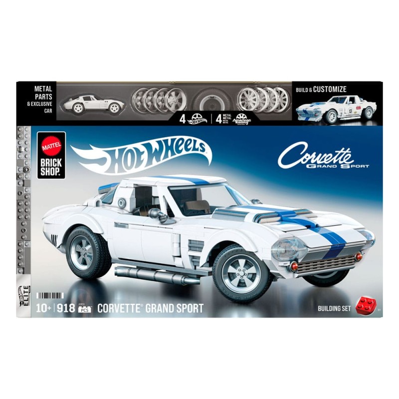 Mattel Brick Shop Hot Wheels Elite Series Building Set 1/16 Corvette Grand Sport | 0194735320592