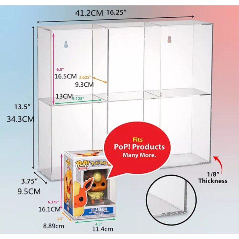Evoretro Acrylic Display Case for 6 Funko Pops | 3701492104951