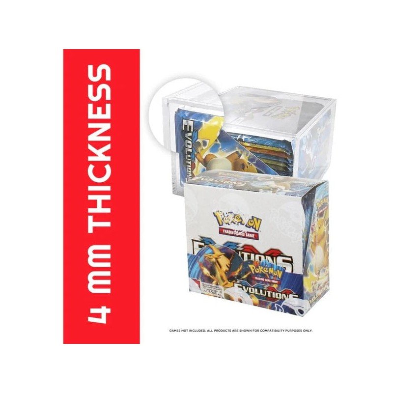 Evoretro Acrylic Display Case for Booster Boxes / Elite Trainer Boxes Ver. 1 with Sliding Lid | 3760265297573