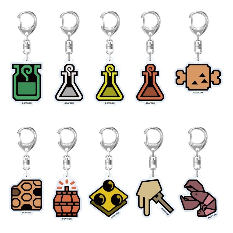 Monster Hunter Wilds assortiment porte-clés acrylique Item Icon 6 cm (10) | 4976219135498