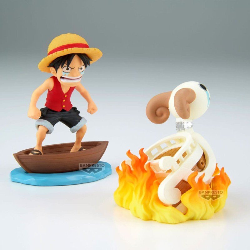 One Piece WCF Log Stories PVC Statue 2-Pack Luffy & Going Merry 8 cm | 4983164289282