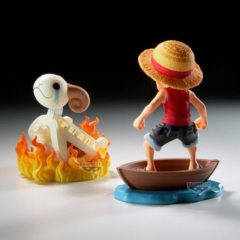 One Piece pack 2 statuettes PVC WCF Log Stories Luffy & Going Merry 8 cm | 4983164289282