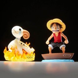 One Piece WCF Log Stories PVC Statue 2-Pack Luffy & Going Merry 8 cm | 4983164289282