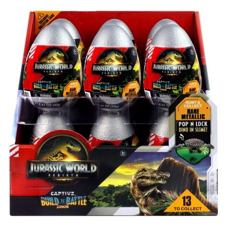 Jurassic World Rebirth Pop N Lock Breach Blind Box Captivz Build n Battle Dinos Display (12) | 0840148215337