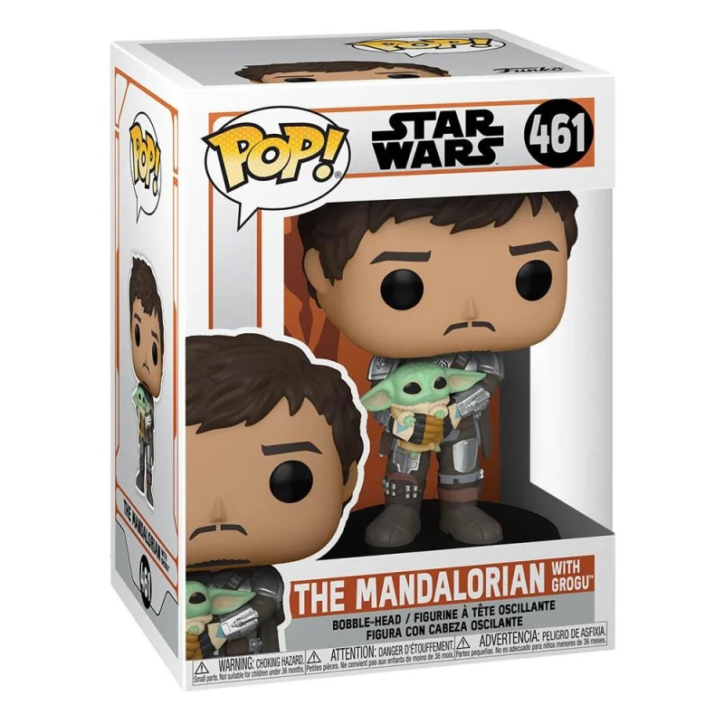 Star Wars The Mandalorian figuur Funko POP! TV Vinyl The Mandalorian met Grogu 9 cm | 889698545259