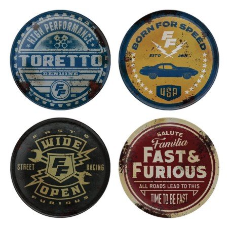Fast & Furious pack 4 sous-verres Vintage Style | 5060948297400