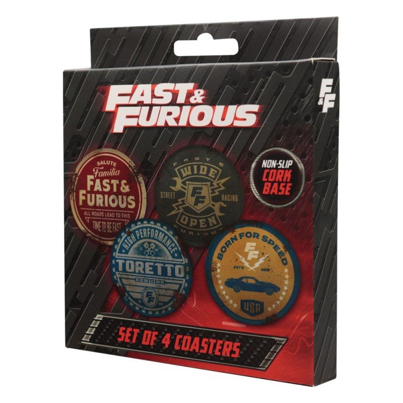 Fast & Furious pack 4 sous-verres Vintage Style | 5060948297400