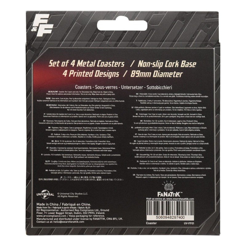 Fast & Furious Coaster 4-Pack Vintage Style | 5060948297400