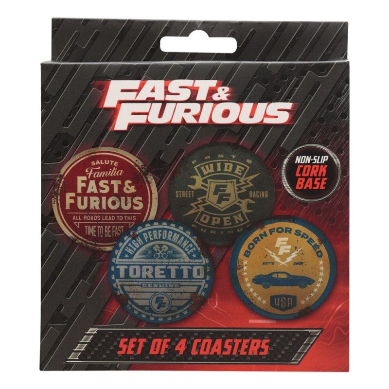 Fast & Furious pack 4 sous-verres Vintage Style | 5060948297400