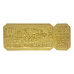 Jaws Replica 1/1 50th Anniversary Regatta Ticket 24k Gold Plated | 5060948297363