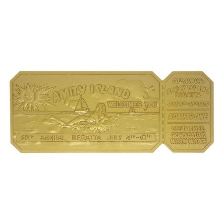 Jaws réplique 1/1 50th Anniversary Regatta Ticket 24k Gold Plated | 5060948297363