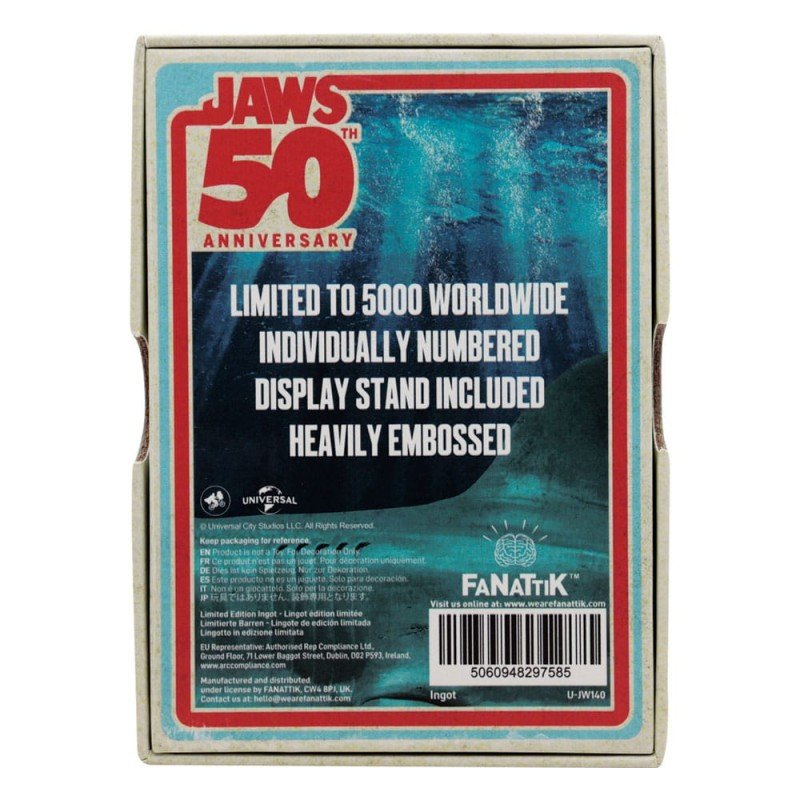 Jaws Lingot 50th Anniversary Poster Limited Edition | 5060948297585