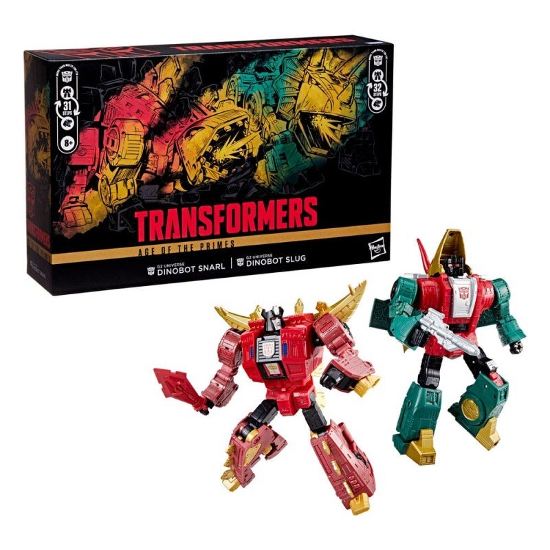 Transformers Age of the Primes Leader Class Action Figure G2 Universe Dinobots Snarl & Slug 19 cm | 5010996327611