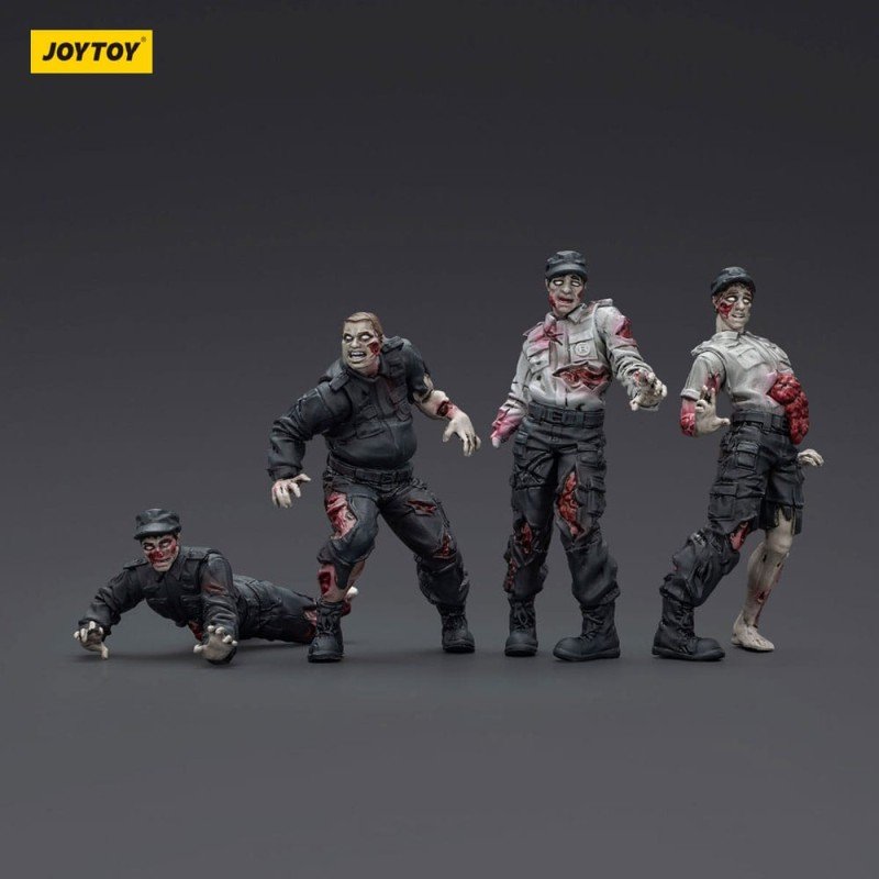 Zombie pack 4 figurines Dark Source Security Guards 8 cm | 6927054401543