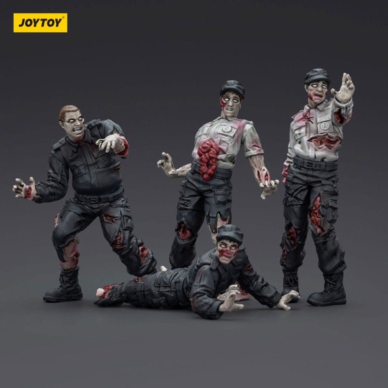 Zombie pack 4 figurines Dark Source Security Guards 8 cm | 6927054401543
