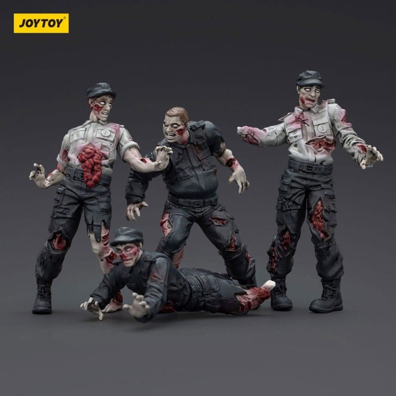 Zombie pack 4 figurines Dark Source Security Guards 8 cm | 6927054401543