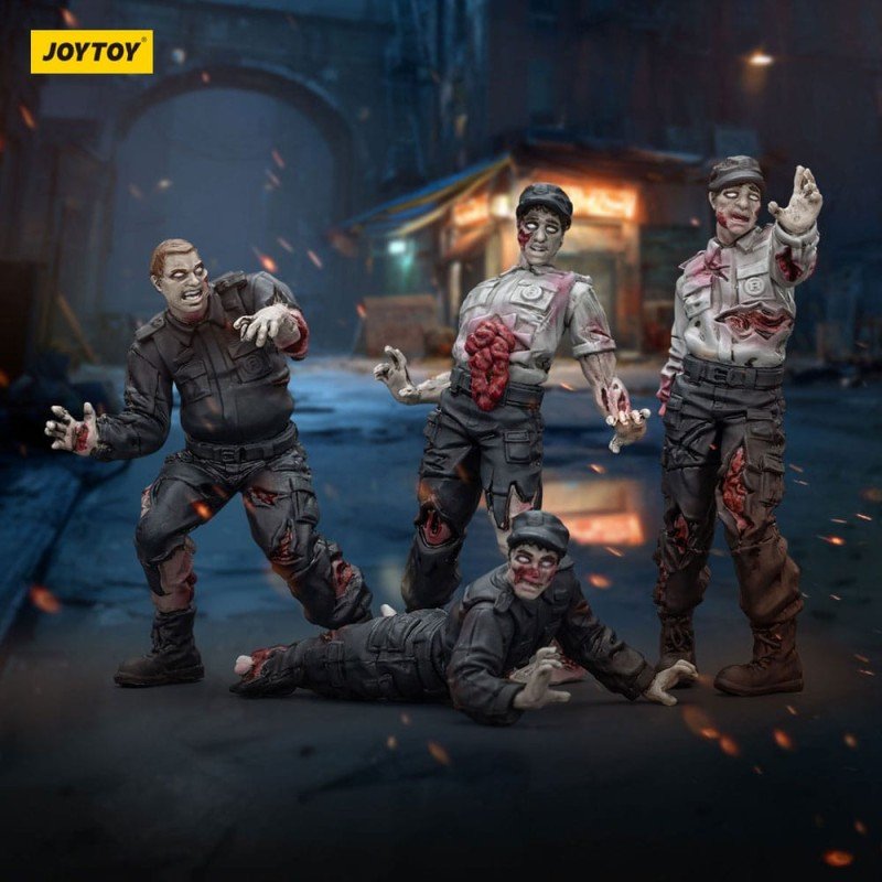 Zombie pack 4 figurines Dark Source Security Guards 8 cm | 6927054401543