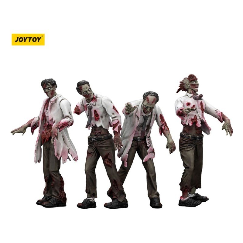 Zombie pack 4 figurines Dark Source Scientists (Male) 8 cm | 6927054401604