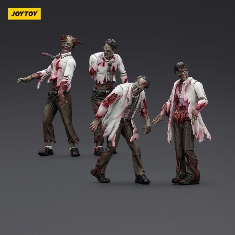 Zombie pack 4 figurines Dark Source Scientists (Male) 8 cm | 6927054401604